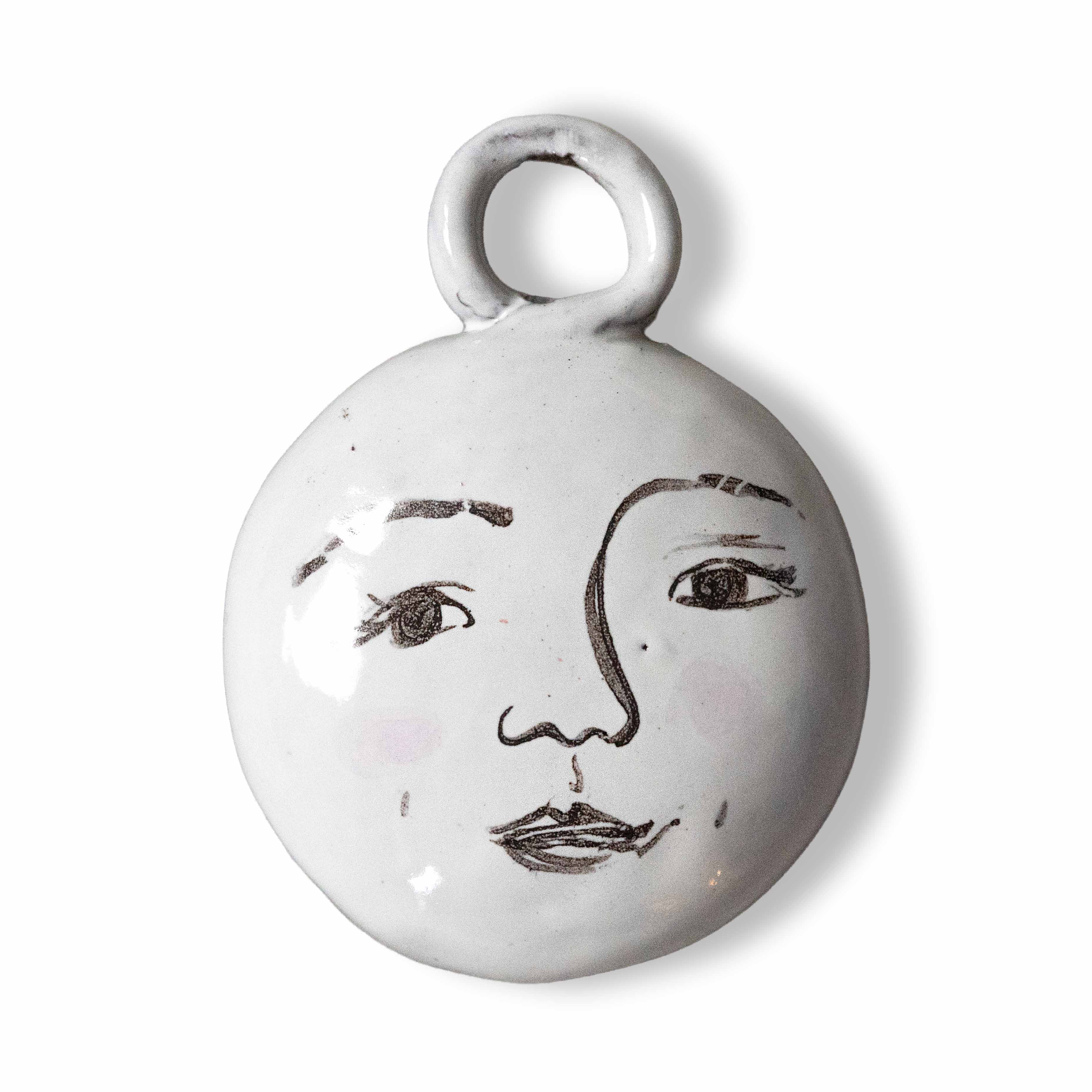 Porcelain Moon Face Ornament