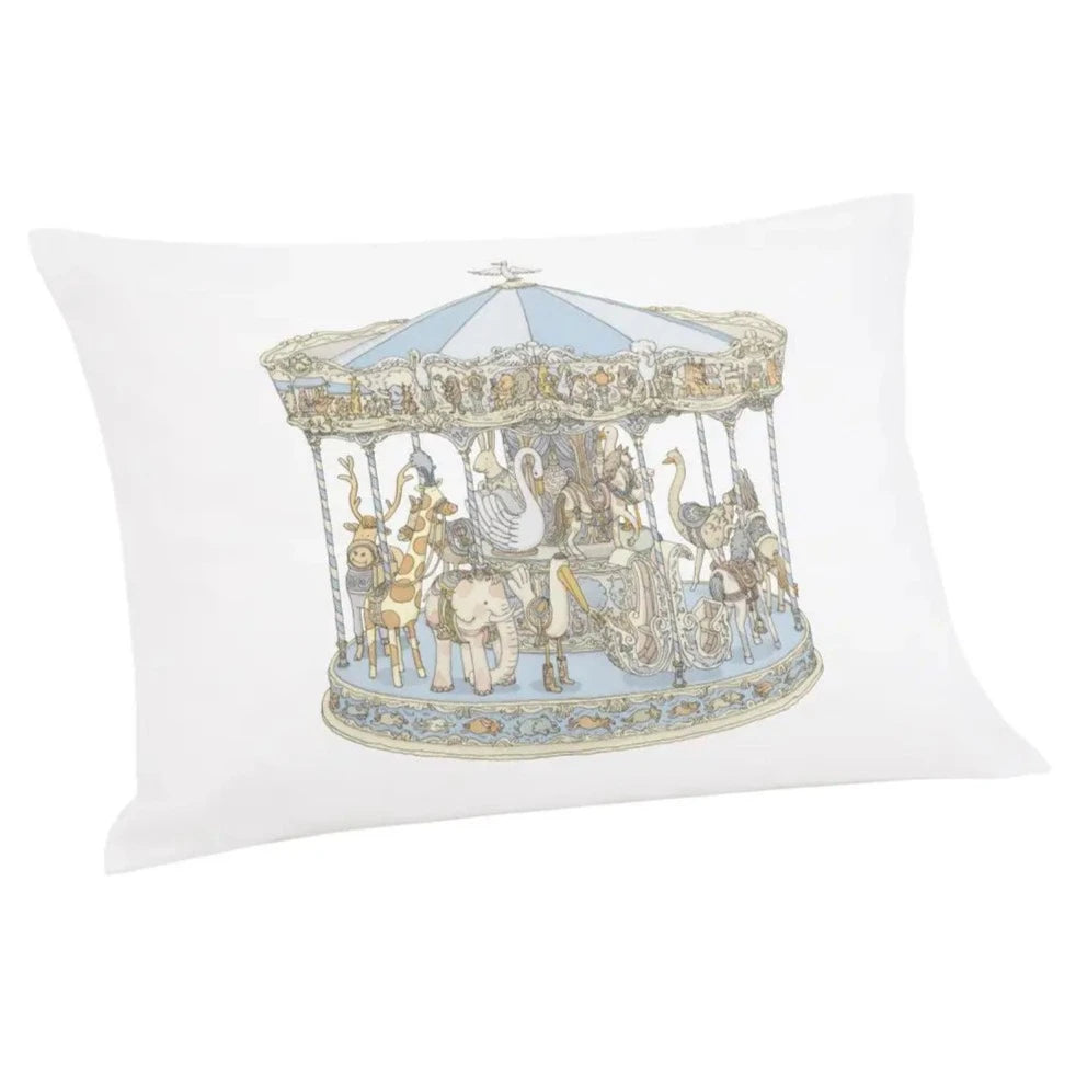 Satin Cushion Cover - Carousel Blue