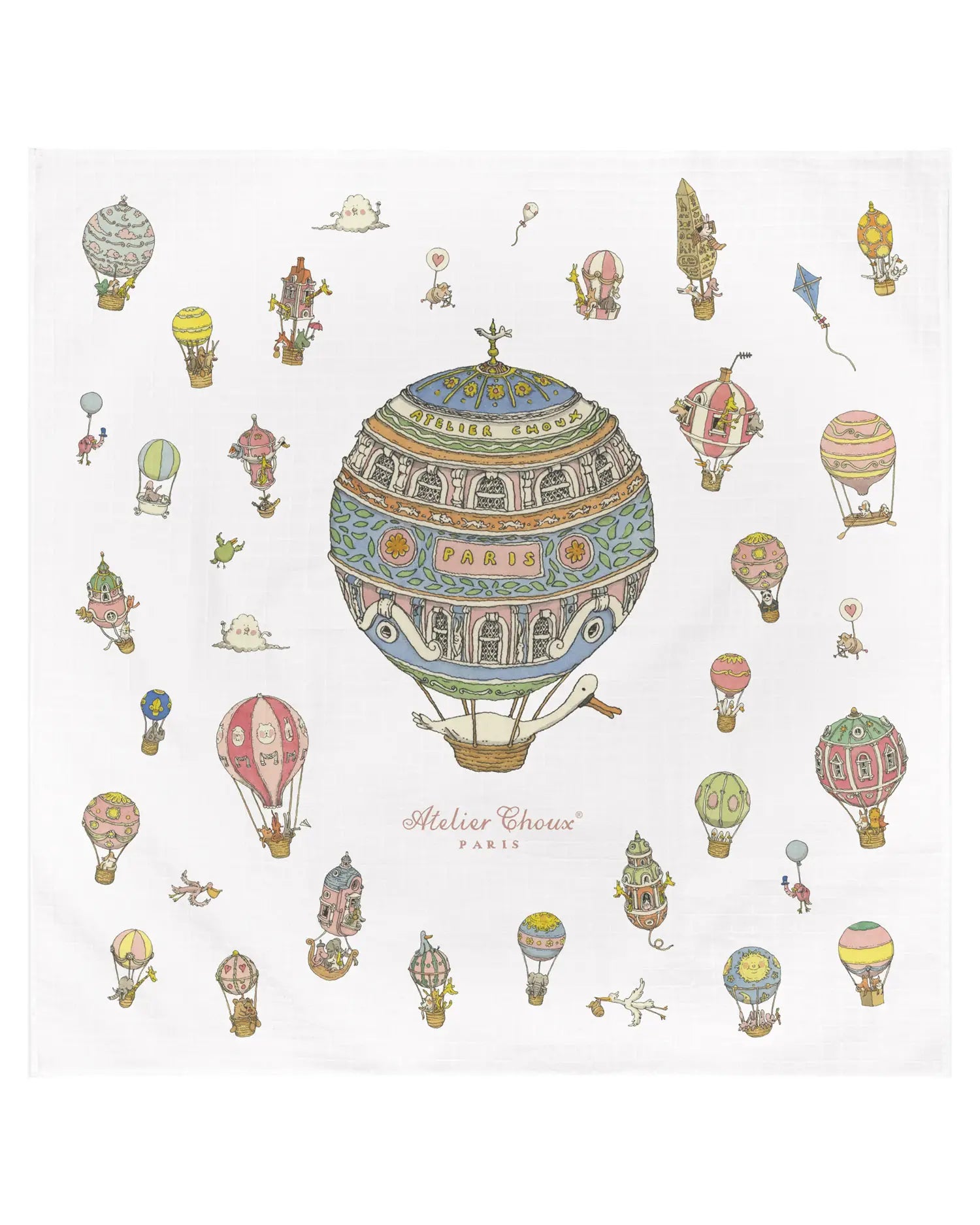 Carré &amp; Satin Bib Set – Hot Air Balloons