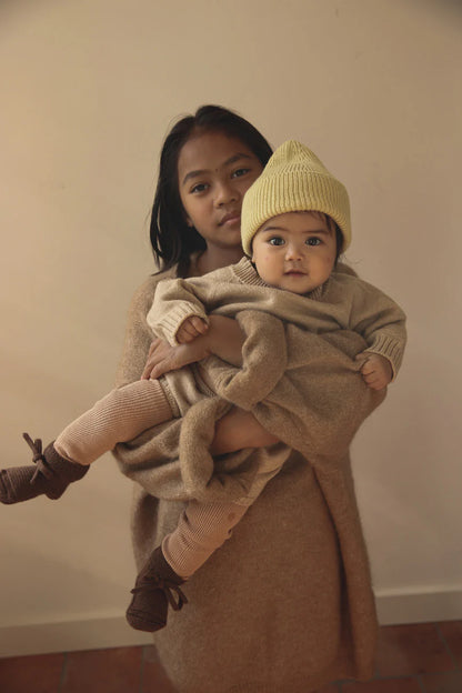 Fonzie Merino Beanie Licht Geel