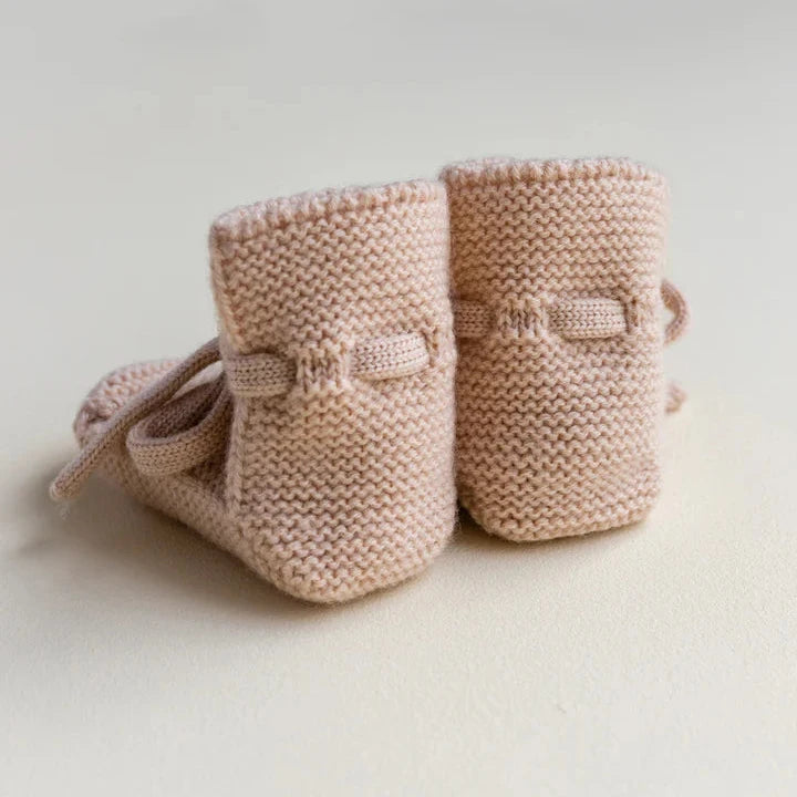 Merino Baby Booties Apricot