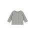 Gray Label Baby Cardigan in Grey Melange, shown from the front, on a white background