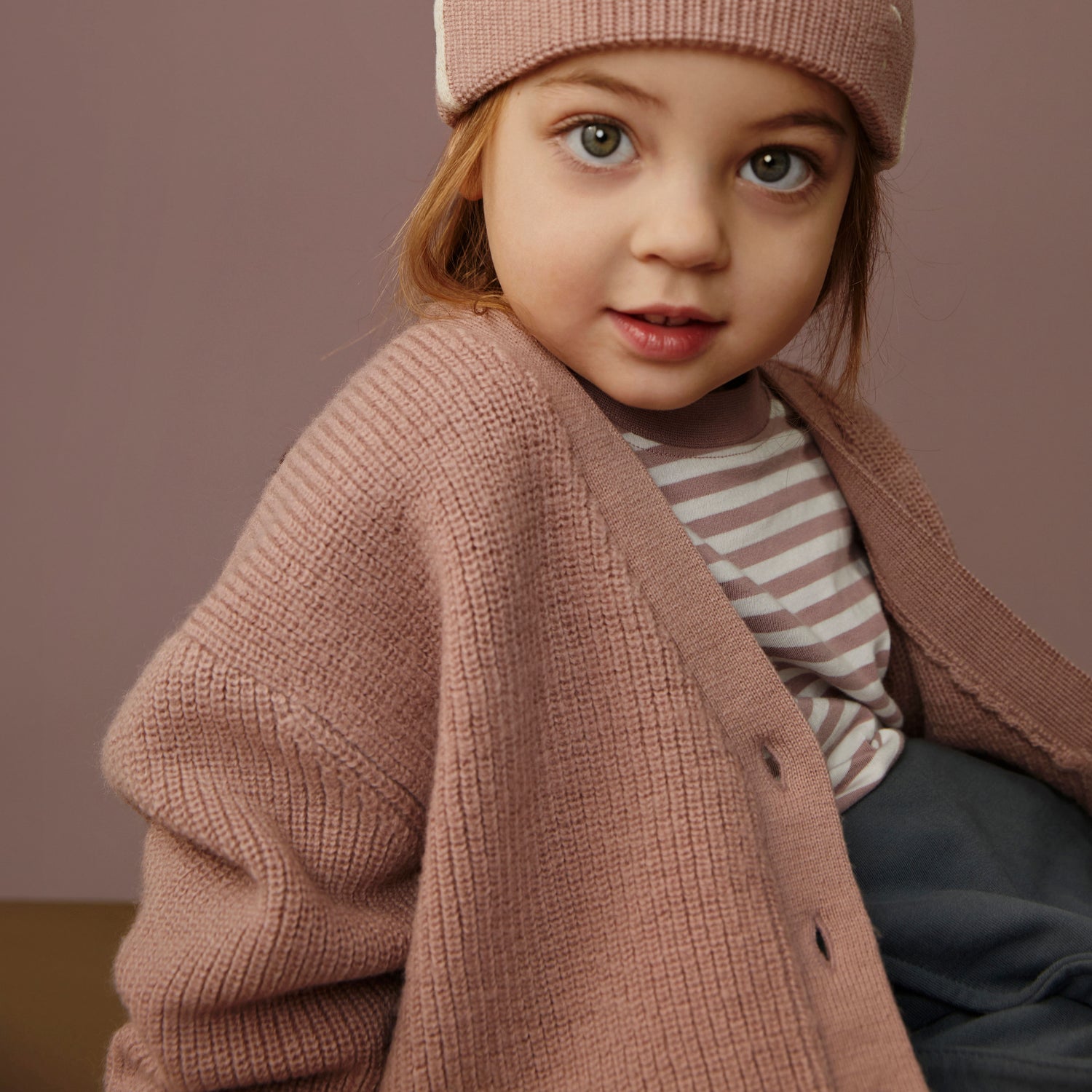 Baby Knitted Cardigan Berry