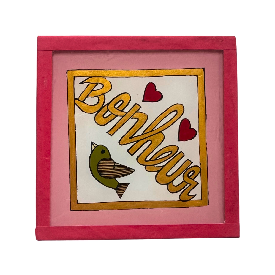 Bonheur light pink painting - Mini