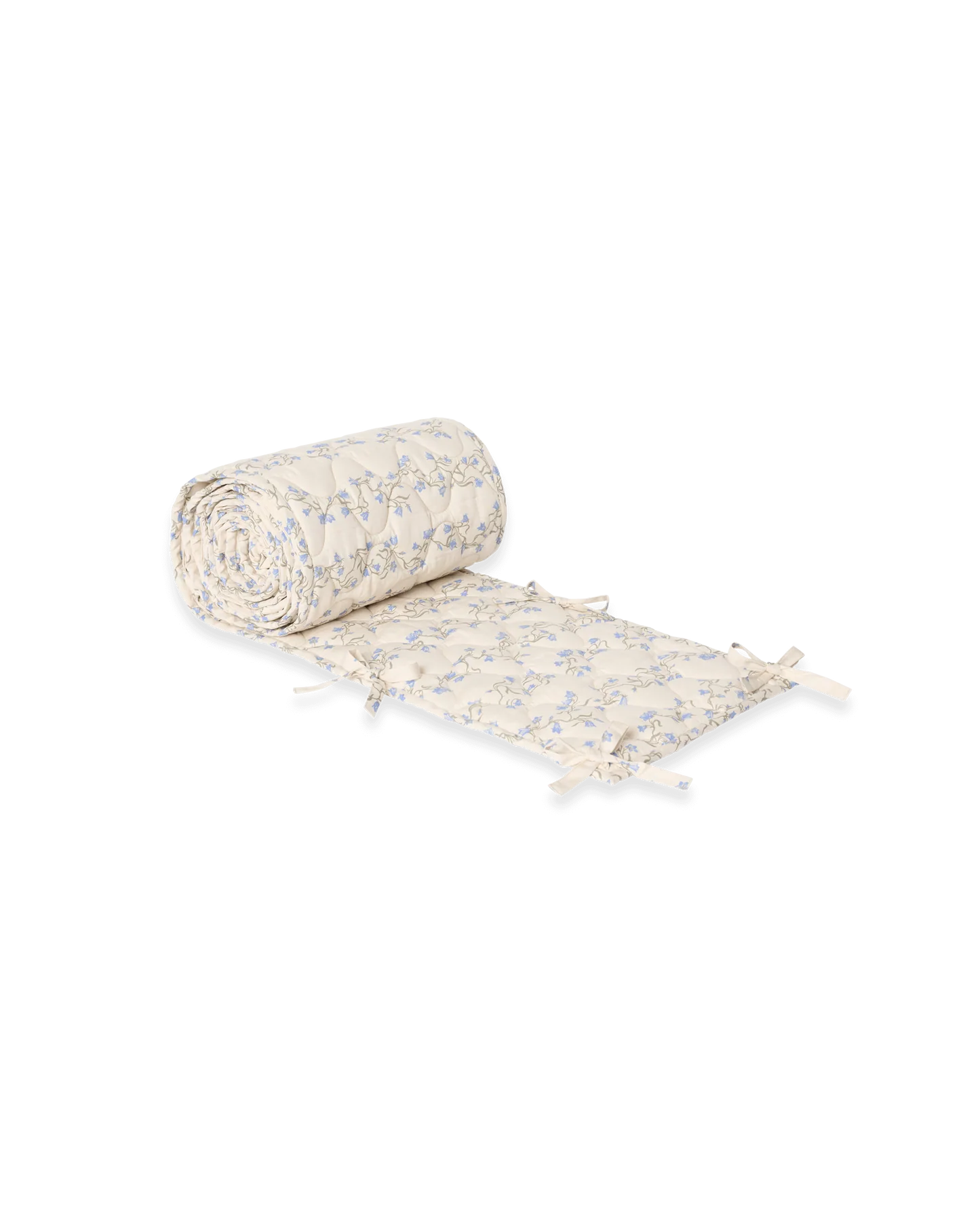 Satin Quilted Crib Bumper Bell Flower