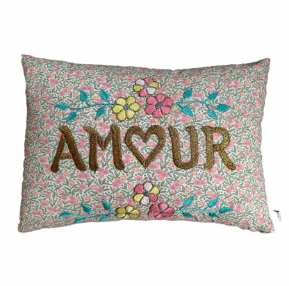 Amour Cushion Pink Flowers