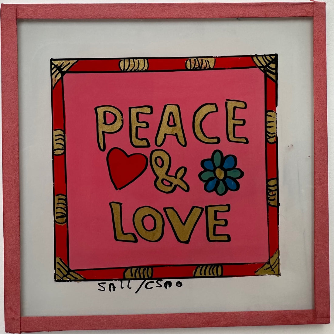 Mini Schilderijtje Peace &amp; Love