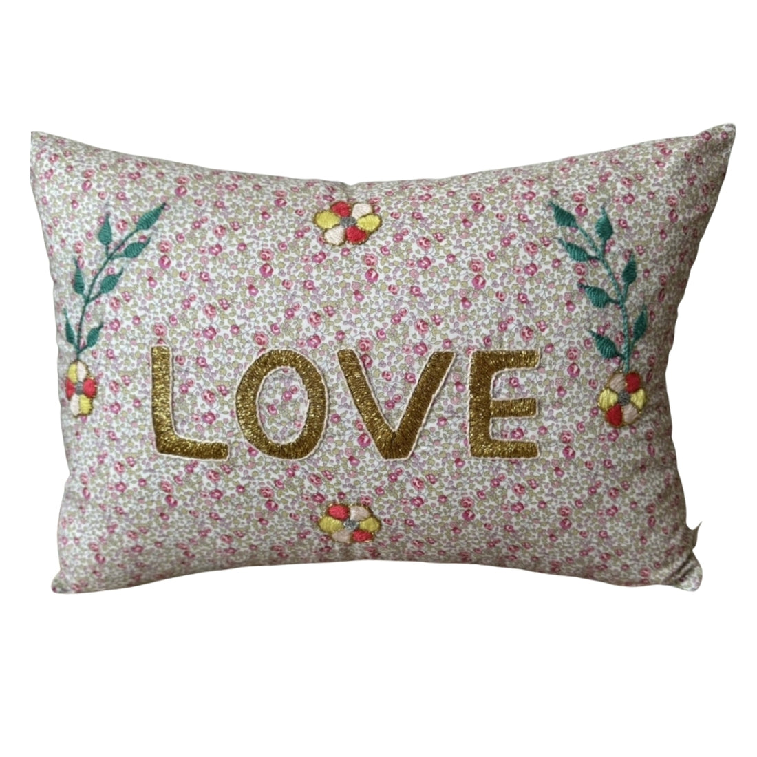 Love Kussen Roze Bloemen