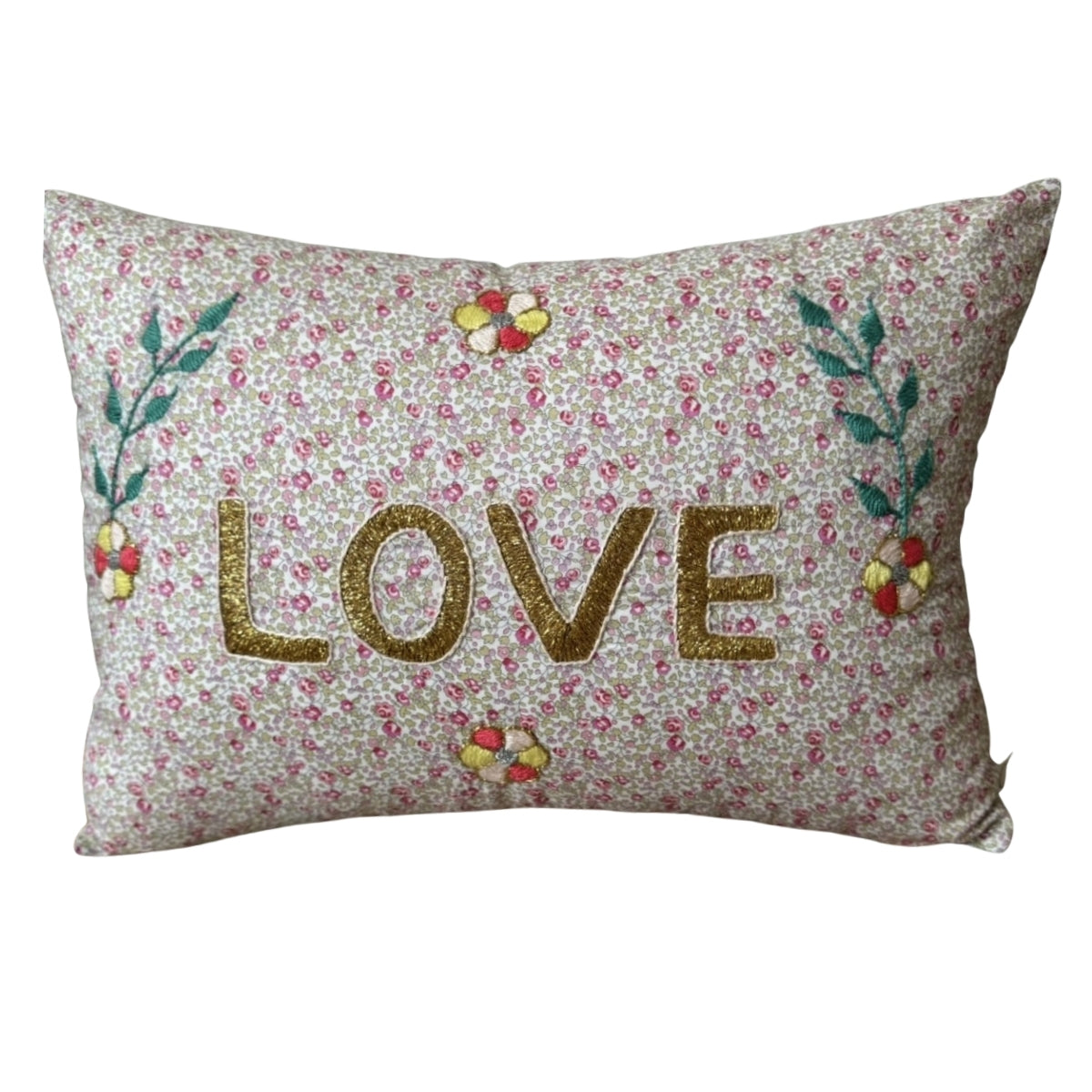 Love Kussen Roze Bloemen