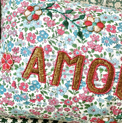 Amour Gold Cushion Pastel Pink
