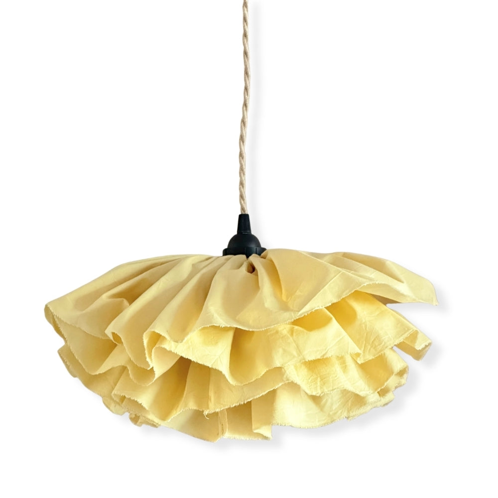 Yellow floral-patterned lampshade