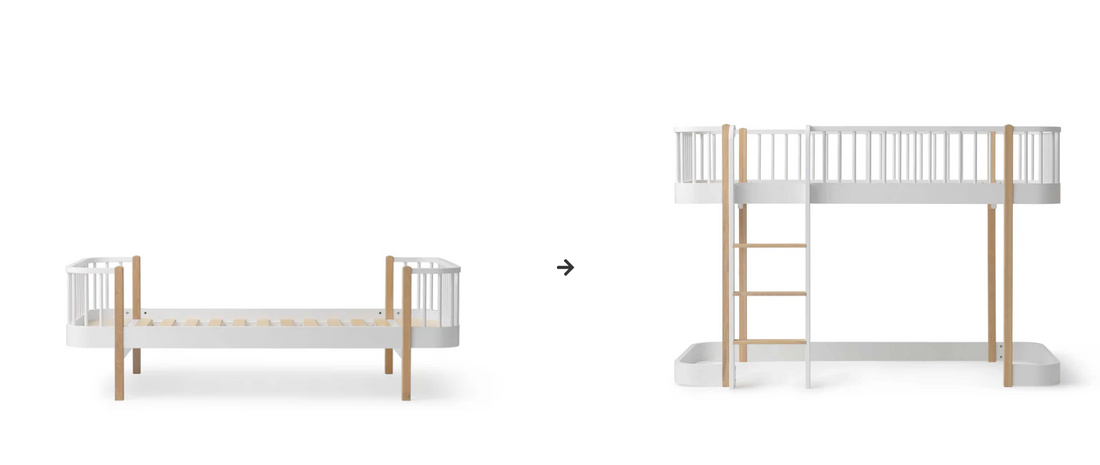Conversion set Original bed/junior daybed to low loft bed 138 cm, white/oak