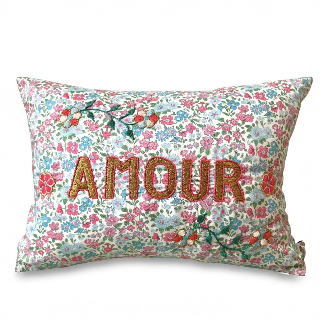 Amour Gold Cushion Pastel Pink