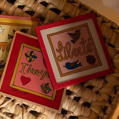 Liberté Painting Birds Pink - Mini