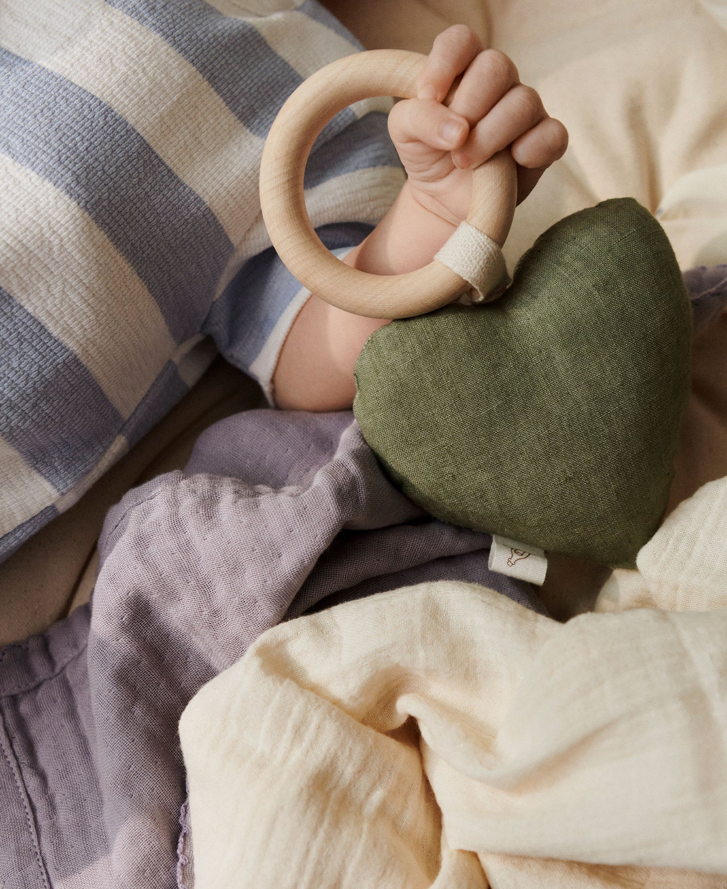 Heart Rattle Teether Green