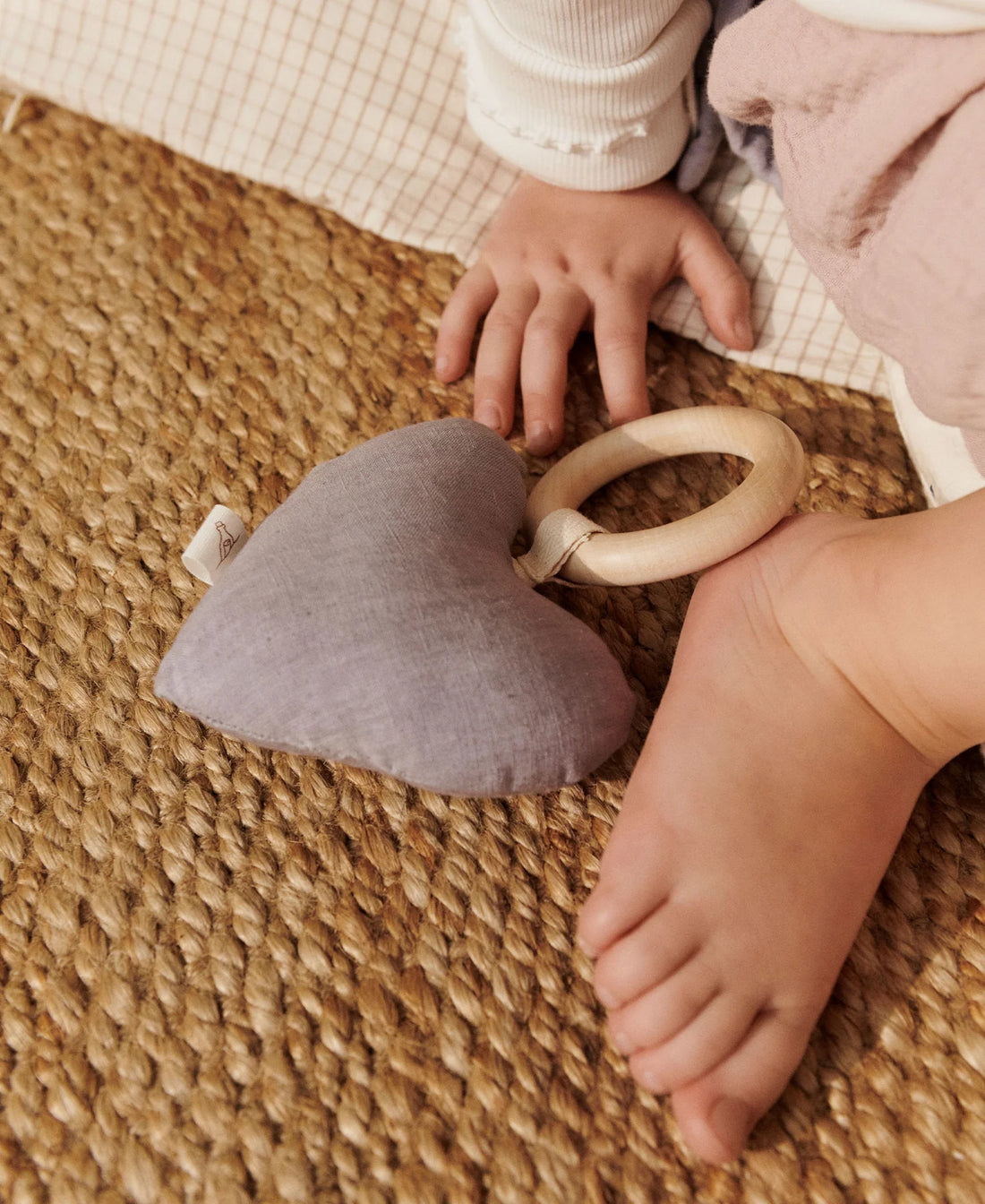 Heart Rattle Teether Lavender