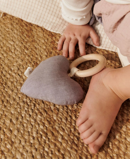 Heart Rattle Teether Lavender