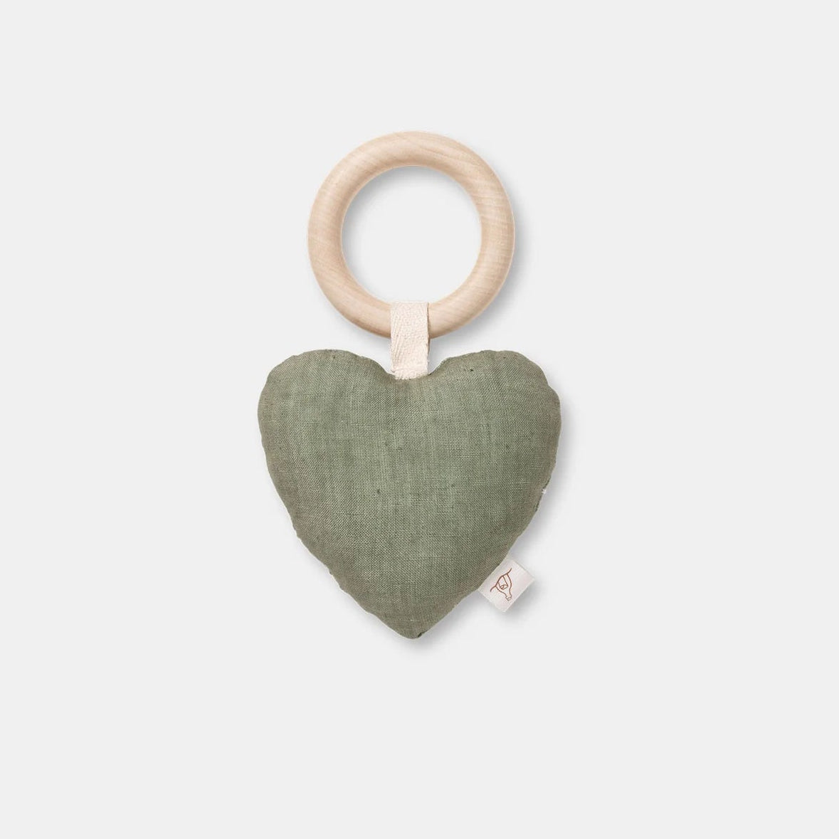 Heart Rattle Teether Green