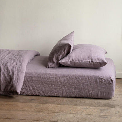 Linen Fitted Sheet Dusty Lilac