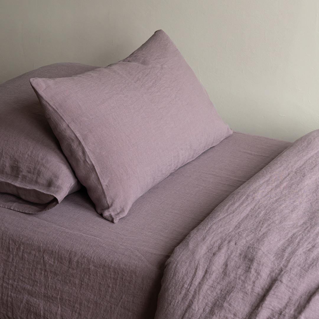 Linen Fitted Sheet Dusty Lilac