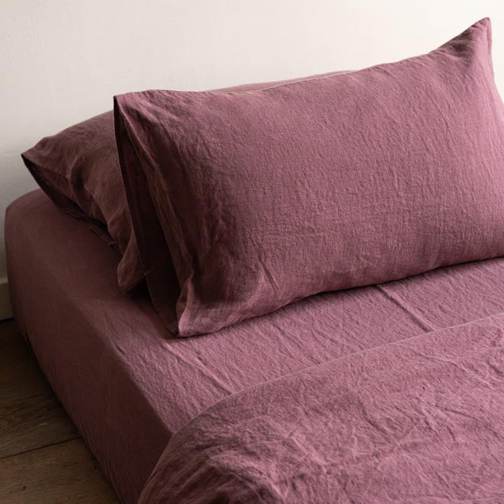 Linen Fitted Sheet Plume