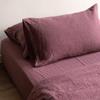 Linen Fitted Sheet Plume
