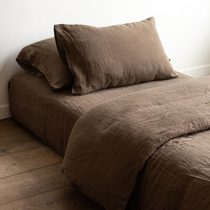 Linen Fitted Sheet Mosswood