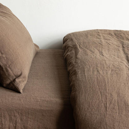 Linen Fitted Sheet Mosswood