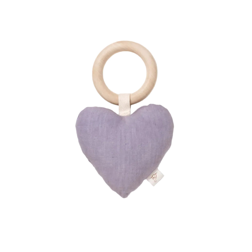 Heart Rattle Teether Lavender