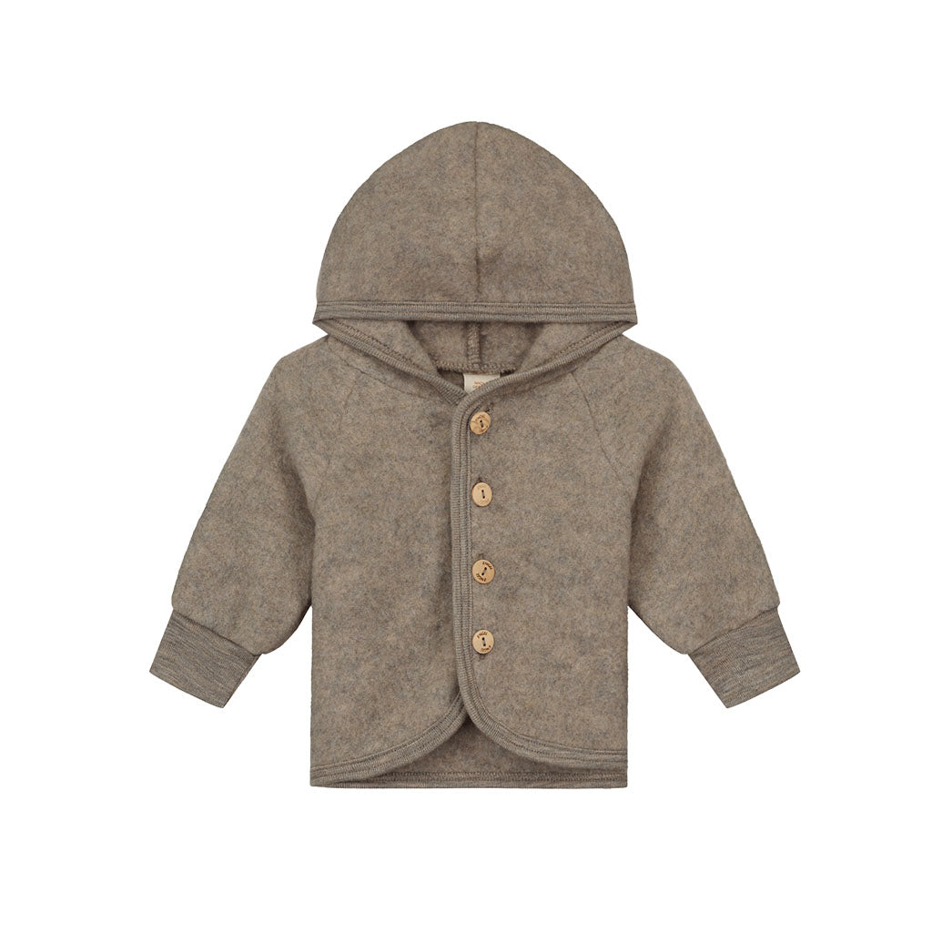  Wollen Jas met Capuchon, Walnut 