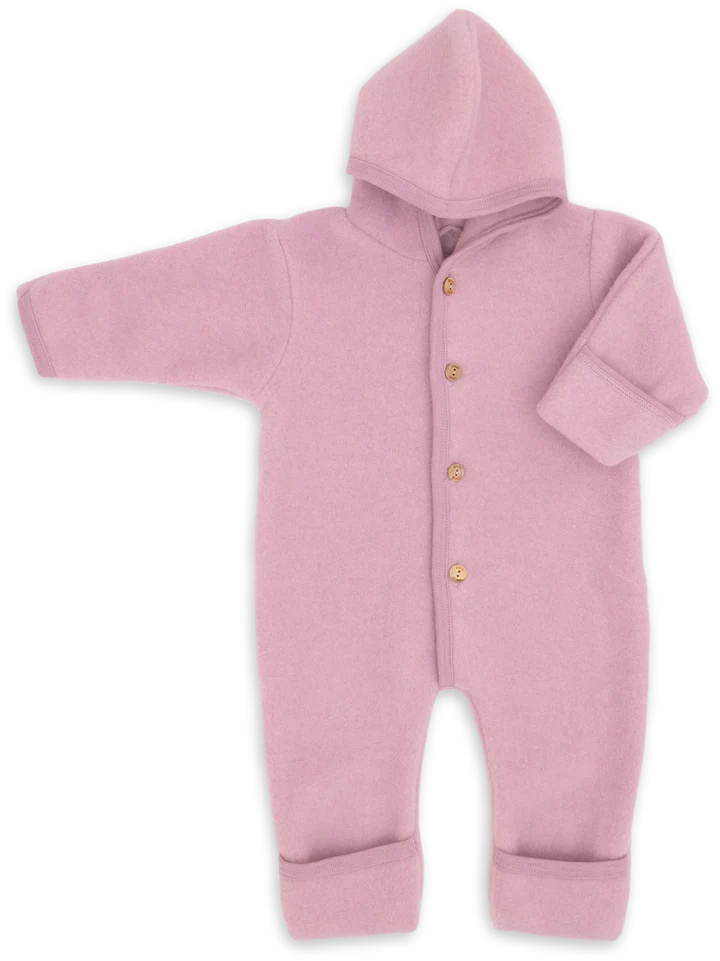 Wollen Fleece Babypakje Met Capuchon Rosewood