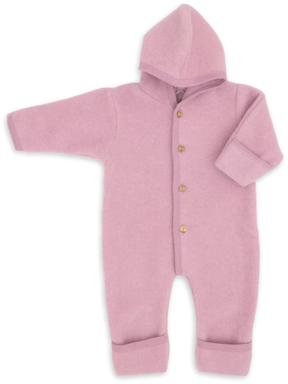 Wollen Fleece Babypakje Met Capuchon Rosewood