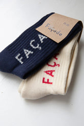Facade Ribbed Cotton Tube Socks, 2-pack