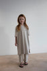 Noun Tee Dress With Ribbons, Light Grey, front view
