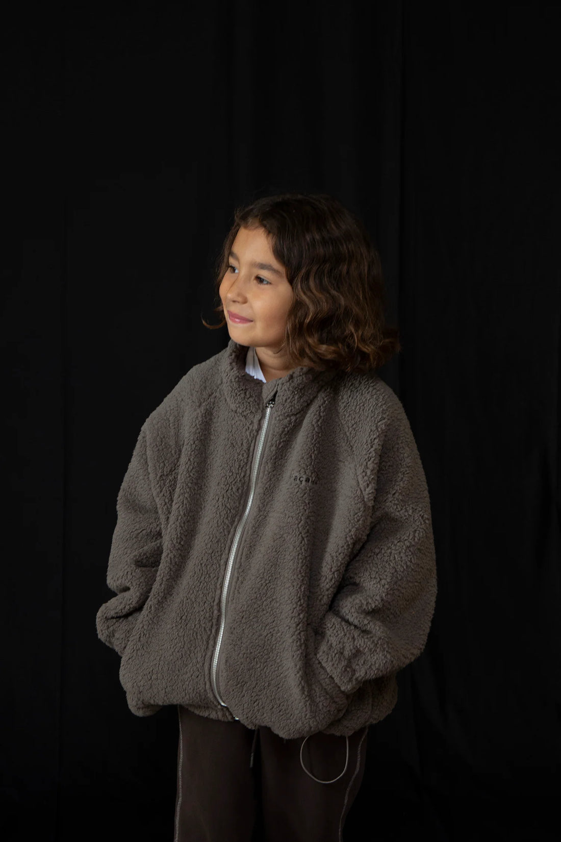 Tenka teddy zip sweater - Stone