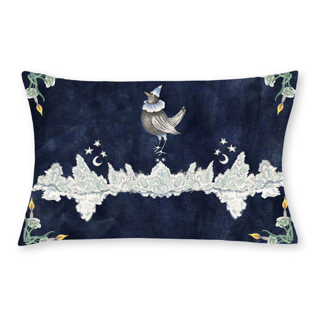 Reversible Pillow Cover Blackbird in the Water Mirror