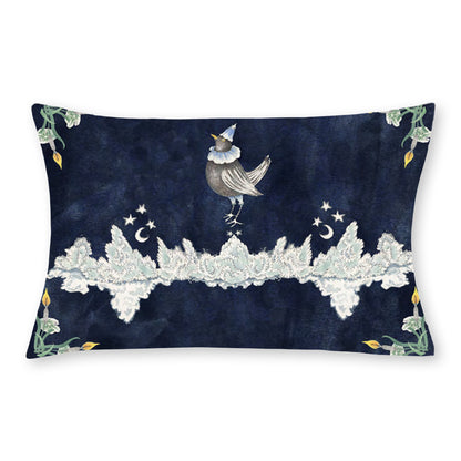Reversible Pillow Cover Blackbird in the Water Mirror