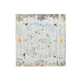 Decorative blanket with celestial design featuring constellations and birds