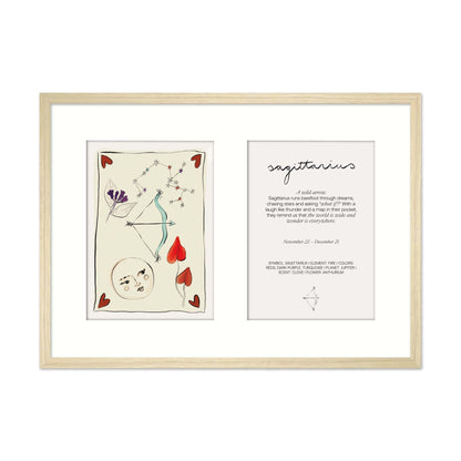 Framed Zodiac Sign Poster Double Sagittarius