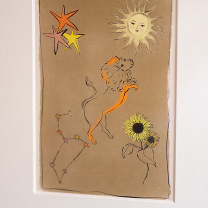 Ingelijste Zodiac Poster Leeuw
