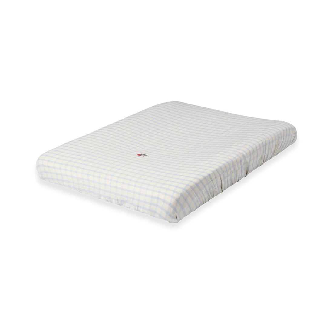 Changing Mat Cover Gingham Sky Blue Strawberry – product photo
