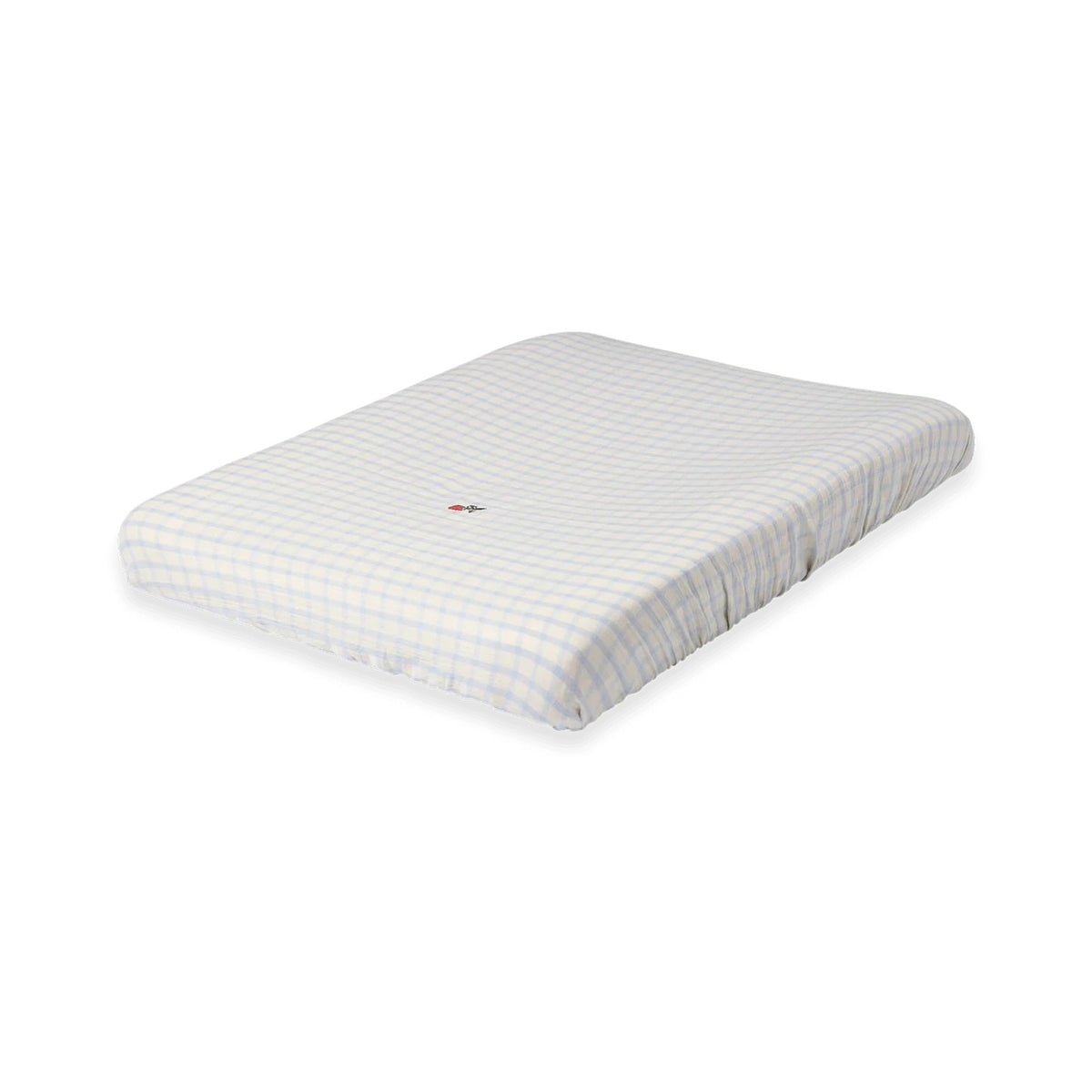 Changing Mat Cover Gingham Sky Blue Strawberry – product photo