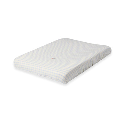 Changing Mat Cover Gingham Sky Blue Strawberry – product photo