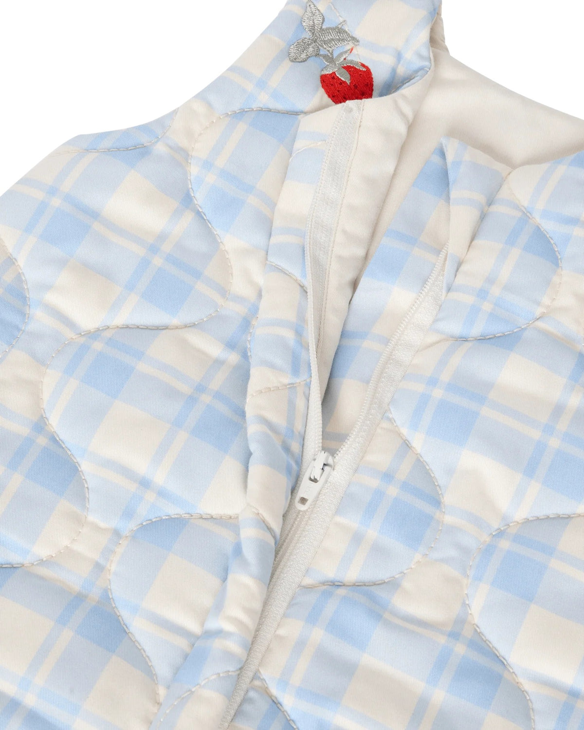Satin Quilted Sleeping Bag Plaid Sky – product photo