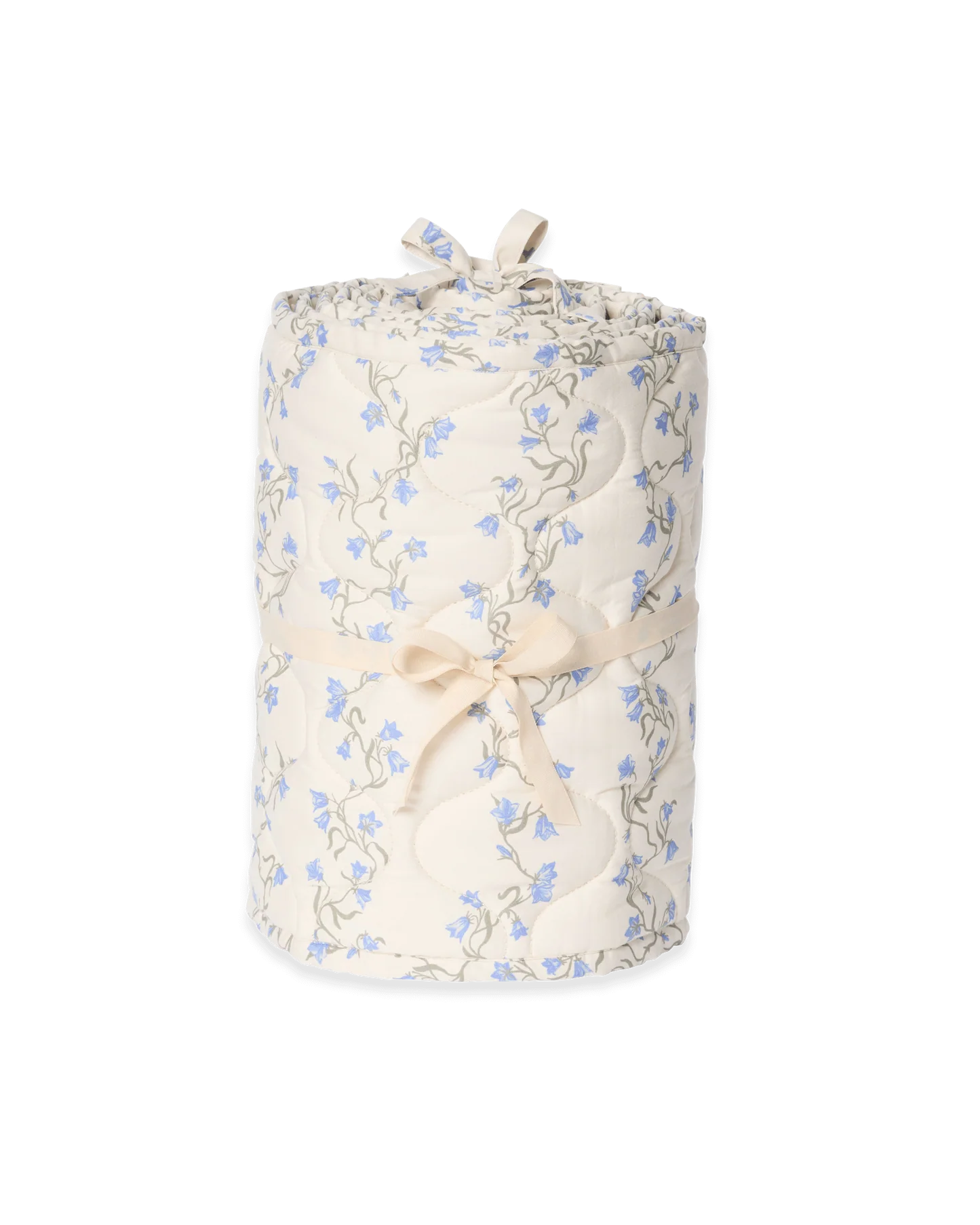 Satin Quilted Crib Bumper Bell Flower