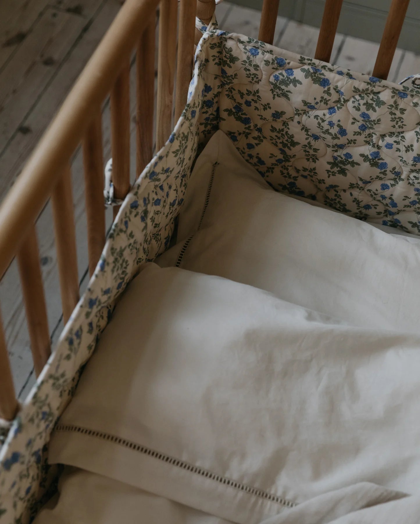 Satin Quilted Crib Bumper Dainty