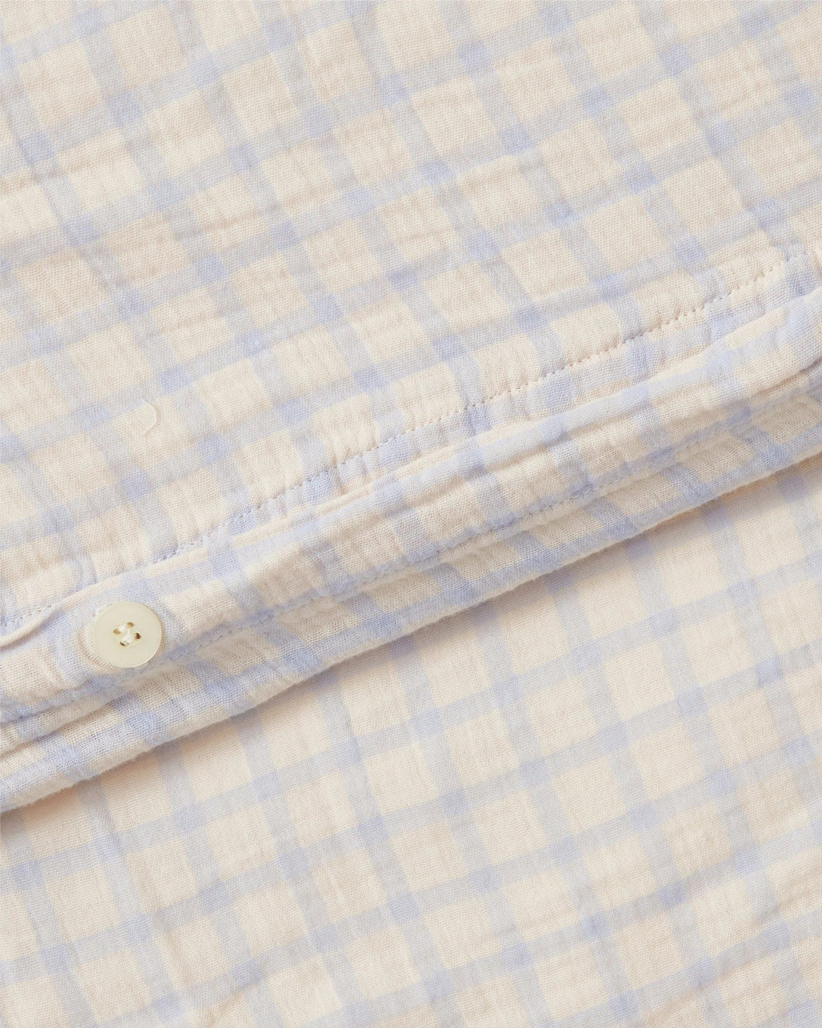 Garbo and Friends junior bed set in the Gingham Sky Blue print, The Archive Store