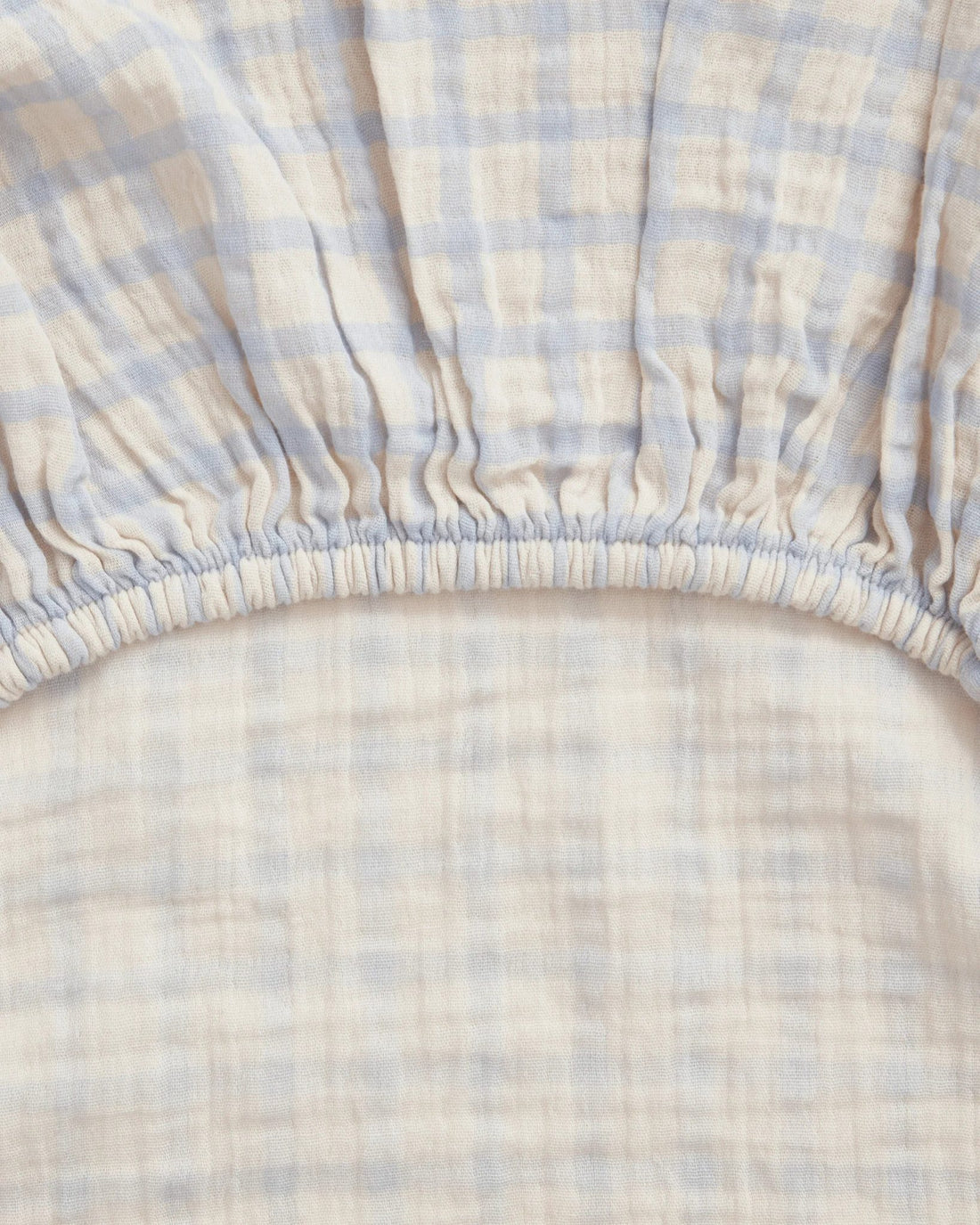 Garbo and Friends fitted sheet in the Gingham Sky Blue print, The Archive Store