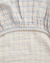 Garbo and Friends fitted sheet in the Gingham Sky Blue print, The Archive Store