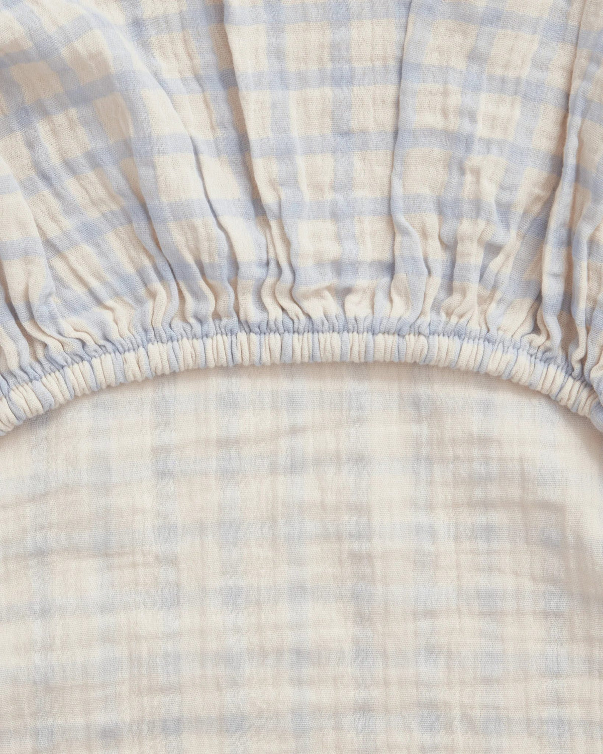 Garbo and Friends fitted sheet in the Gingham Sky Blue print, The Archive Store